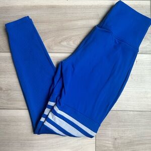 Bombshell Sportswear Blue Leggings with Stripes